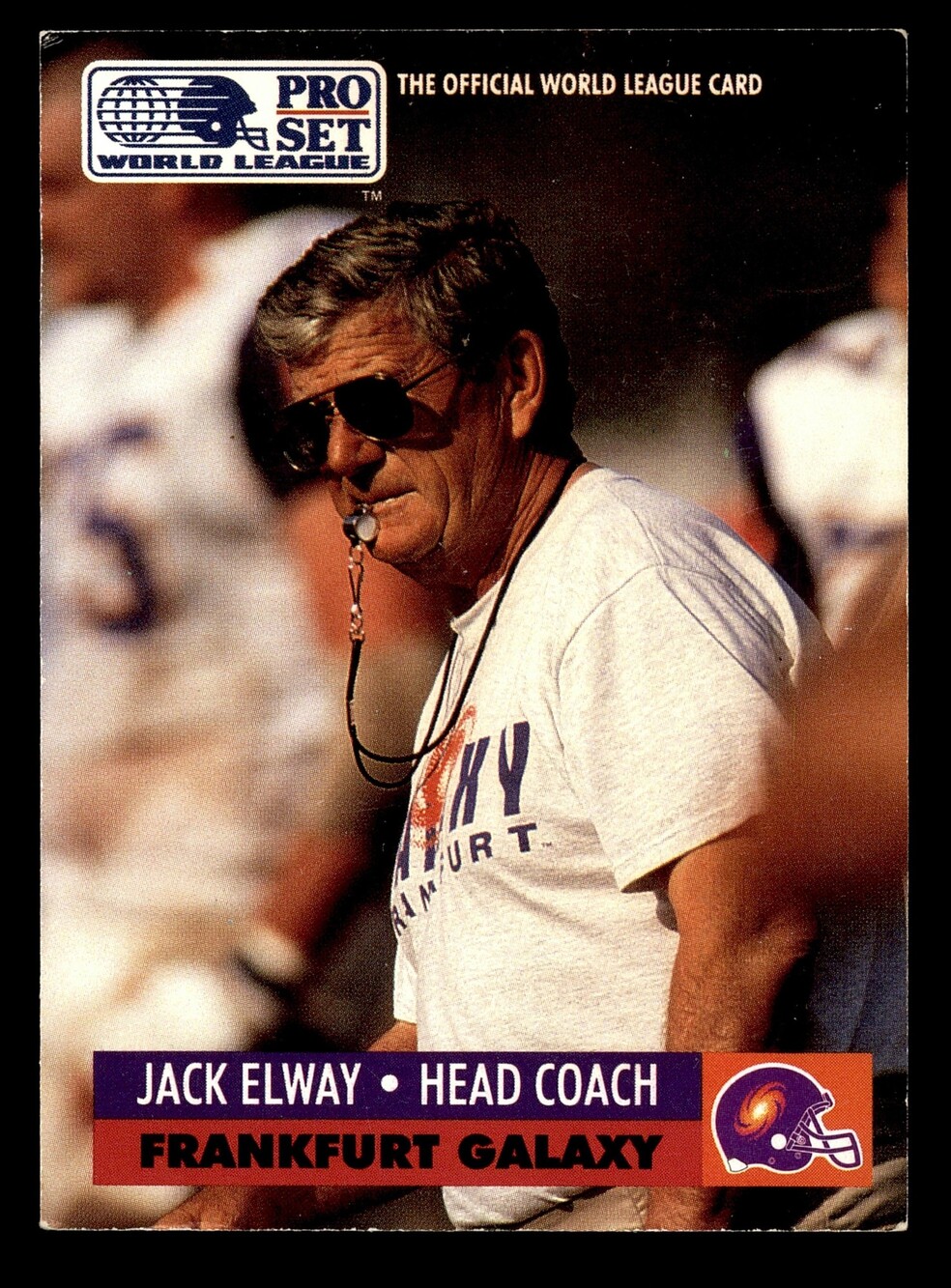 1991 Pro Set World League Jack Elway Frankfurt Galaxy Football Card #9